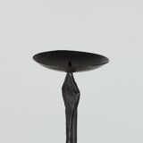 Vintage brutalist candlestick handcrafted with playful decor.