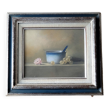 Still life with pot, grapes and anemone