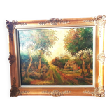 Old painting on canvas signed R. Debadrihaye
