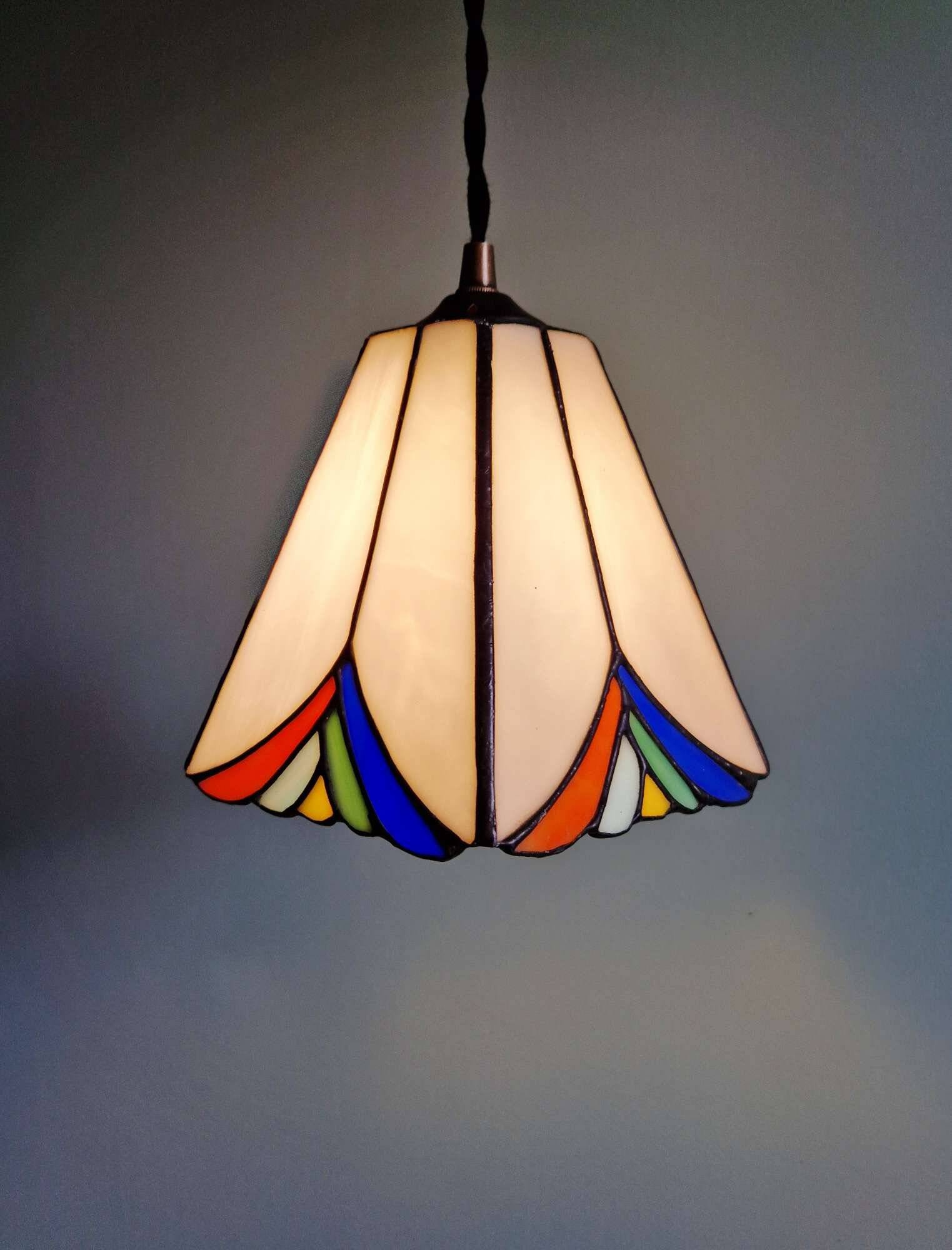Stained glass pendant light, Tiffany style