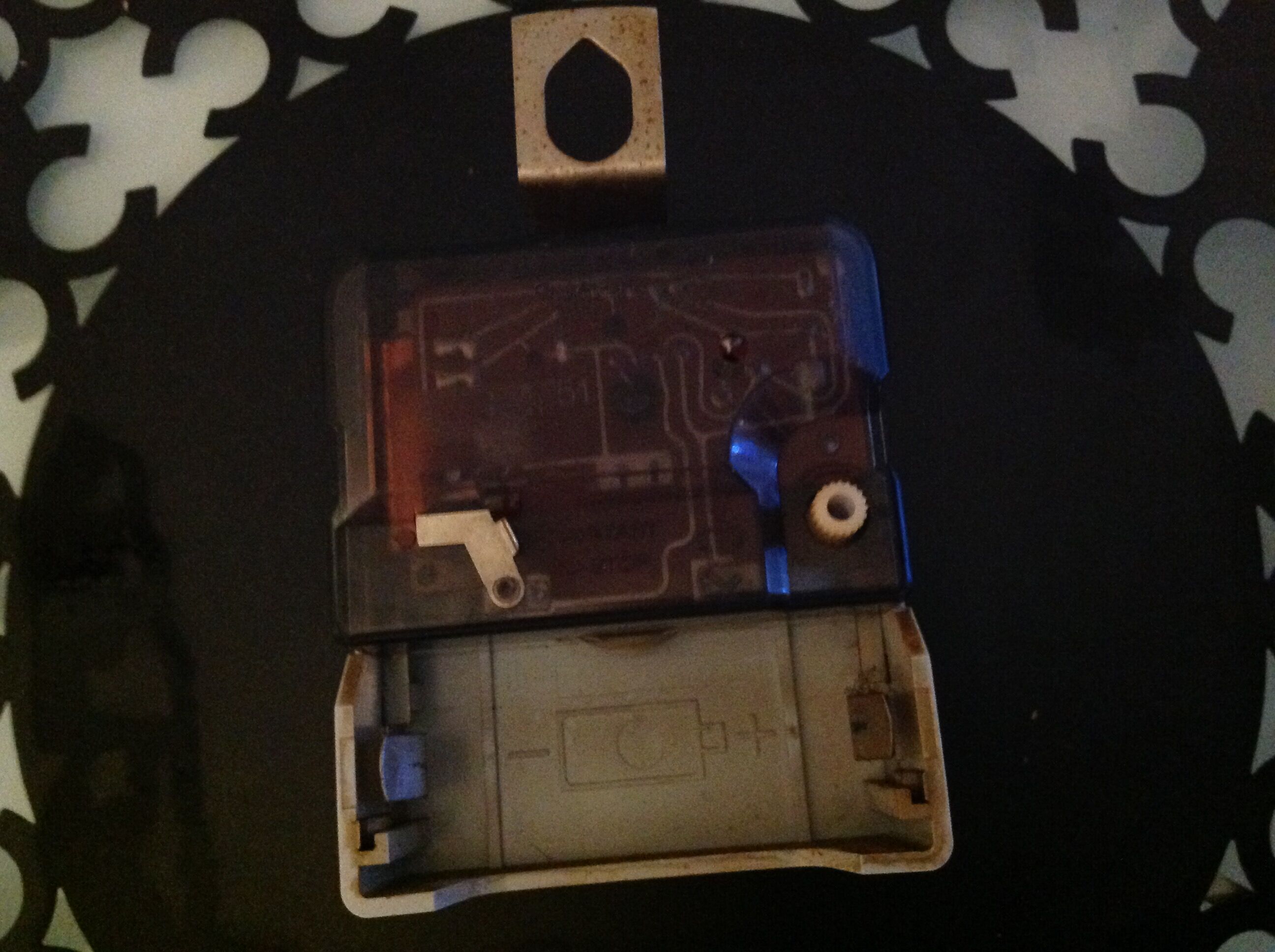 Black and gold metal clock by Meister Anker / vintage 60s-70s