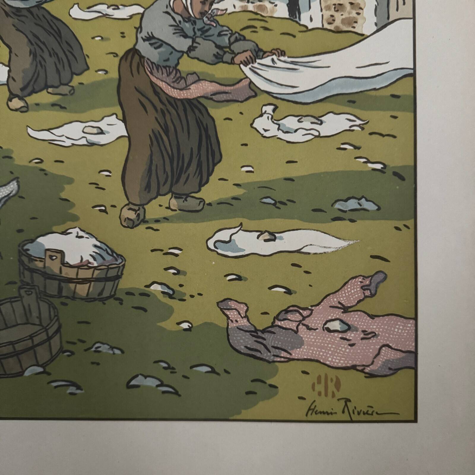 Lithograph by Henri Rivière The Enchantment of the Hours - The Wind