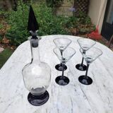 4 cocktail glasses and matching carafe