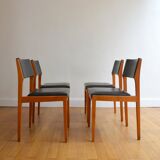 Suite of 4 Scandinavian chairs vintage Teck 960s
