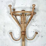 Bamboo and rattan coat rack