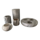 Set of vintage white marble candle holders