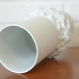 Vintage white porcelain floor vase for pampas grass Kaiser Germany 1960's