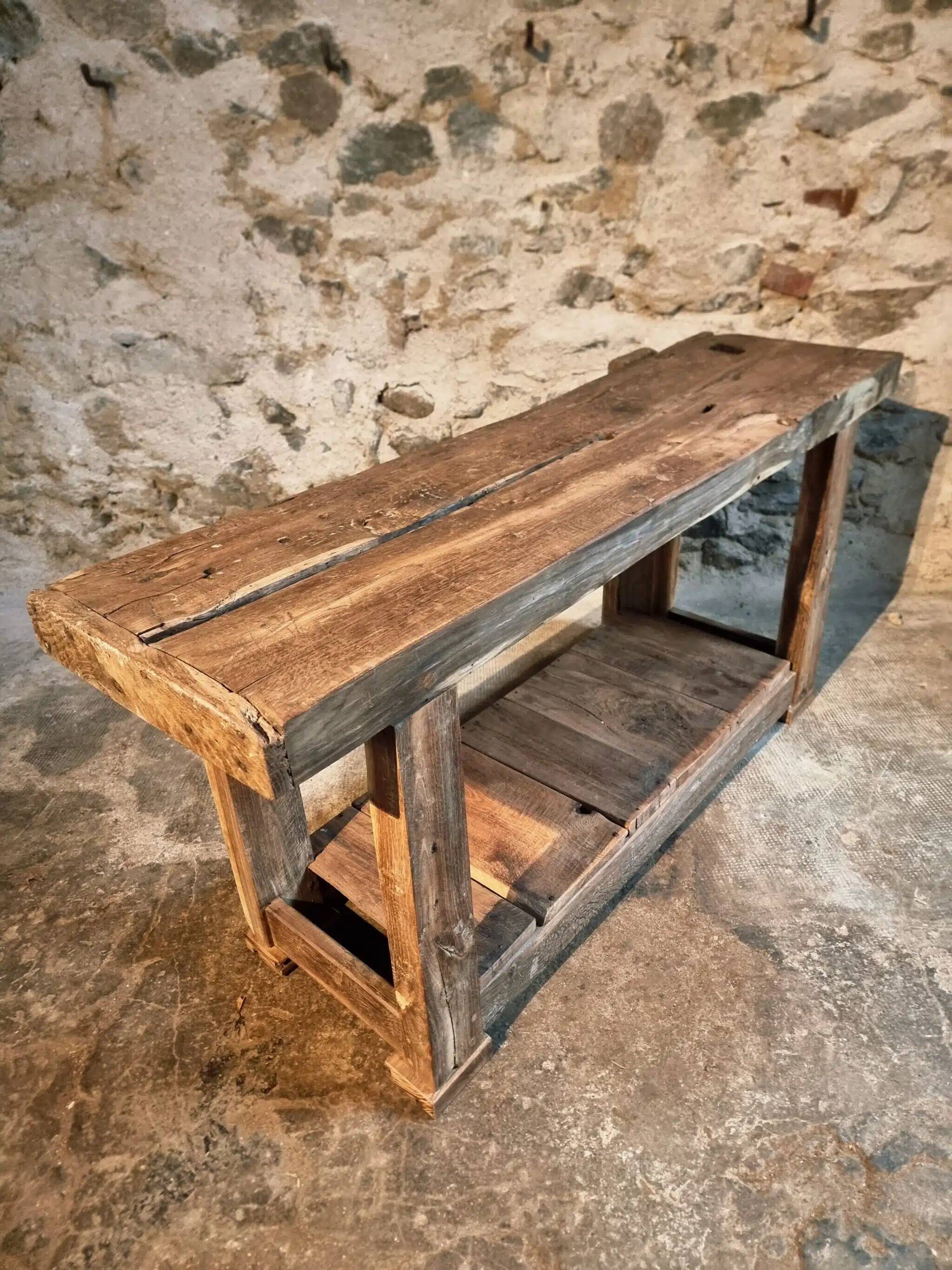 Antique oak workbench, circa 1900