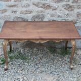 Table basse ancienne dorée et bois