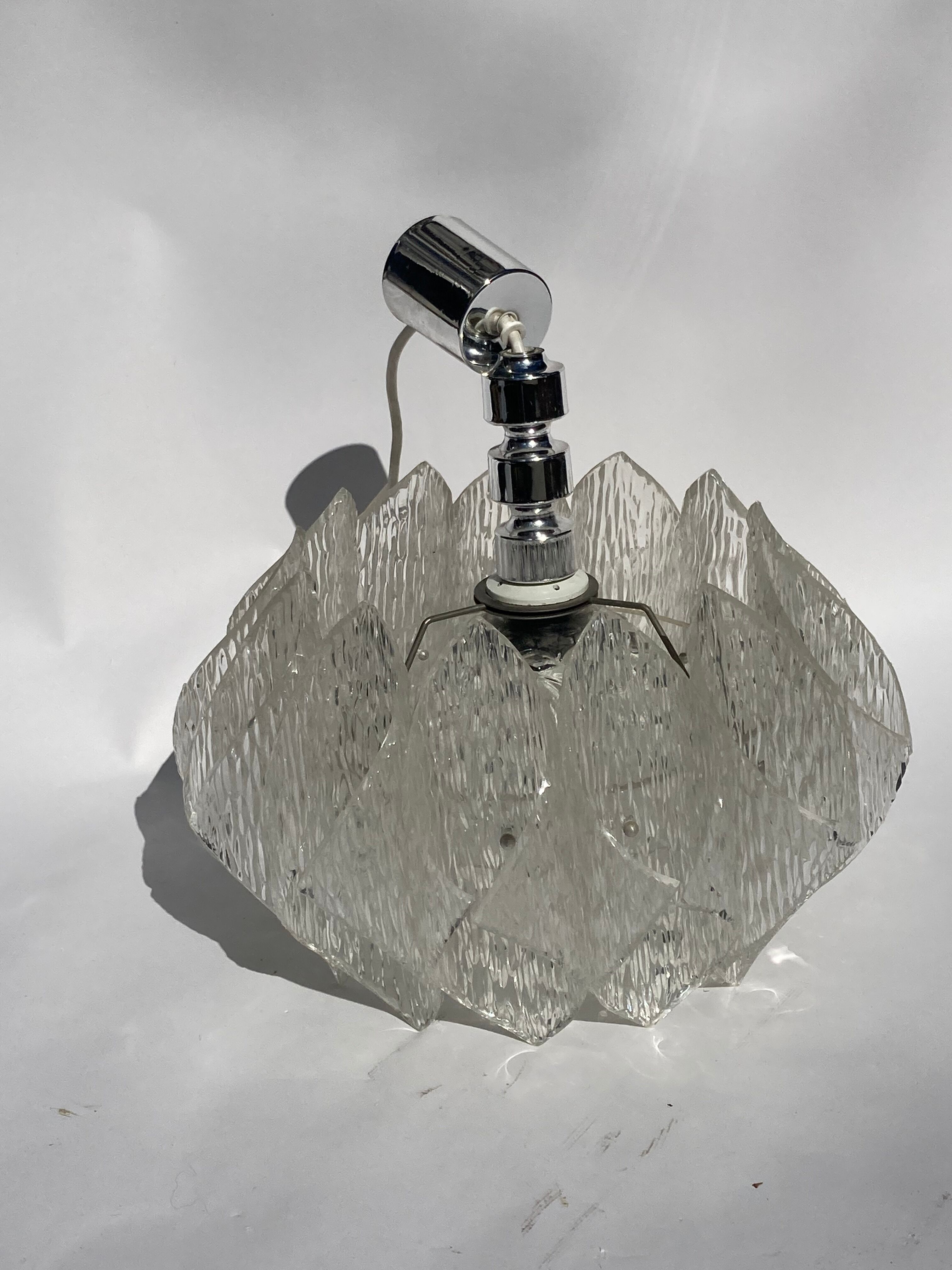 Acrylic ice glass chandelier, Germany 1970s