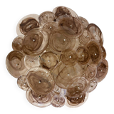 Contemporary Venied-Brown Disks Flush Mount