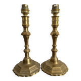 Pair of gilded brass lamp bases