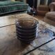 5 Arcoroc smoked bowls, stackable tempered glass, 1970s