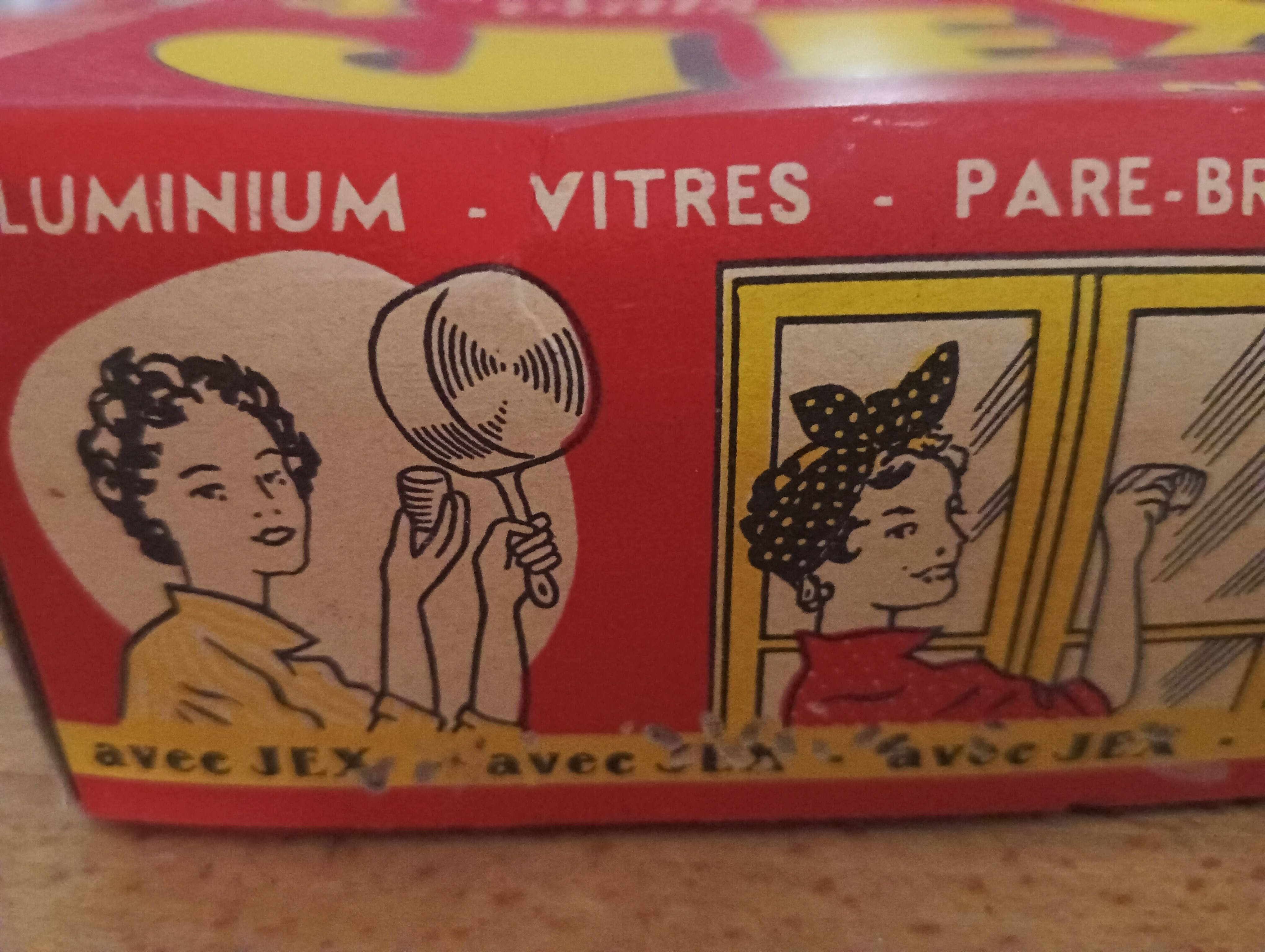 Cardboard advertising box " jex " 1950