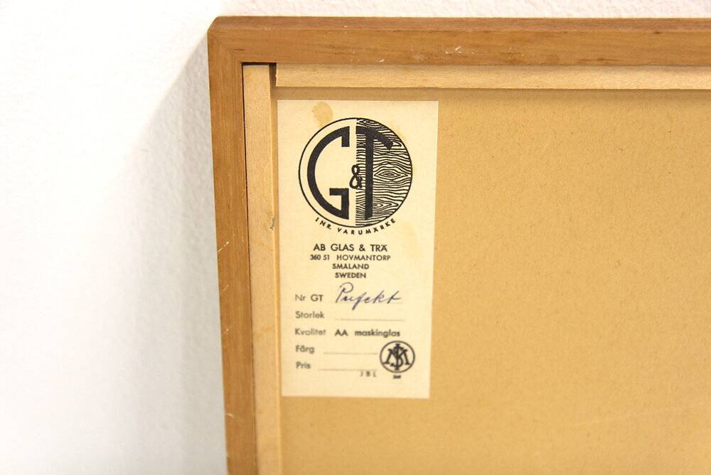 Scandinavian teak mirror "Perfekt", Glas & Trä, Sweden, 1950, 82x42