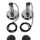 Space Age chrome pendant lamps / Mid-century modern design / 1960s / 1970s / Set of 2