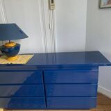 Console / chest of drawers David Lange – Deep blue lacquer – 6 drawers – 156 cm – A