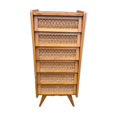 Vintage rattan chest of drawers