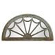 Half-moon patinated solid wood mirror