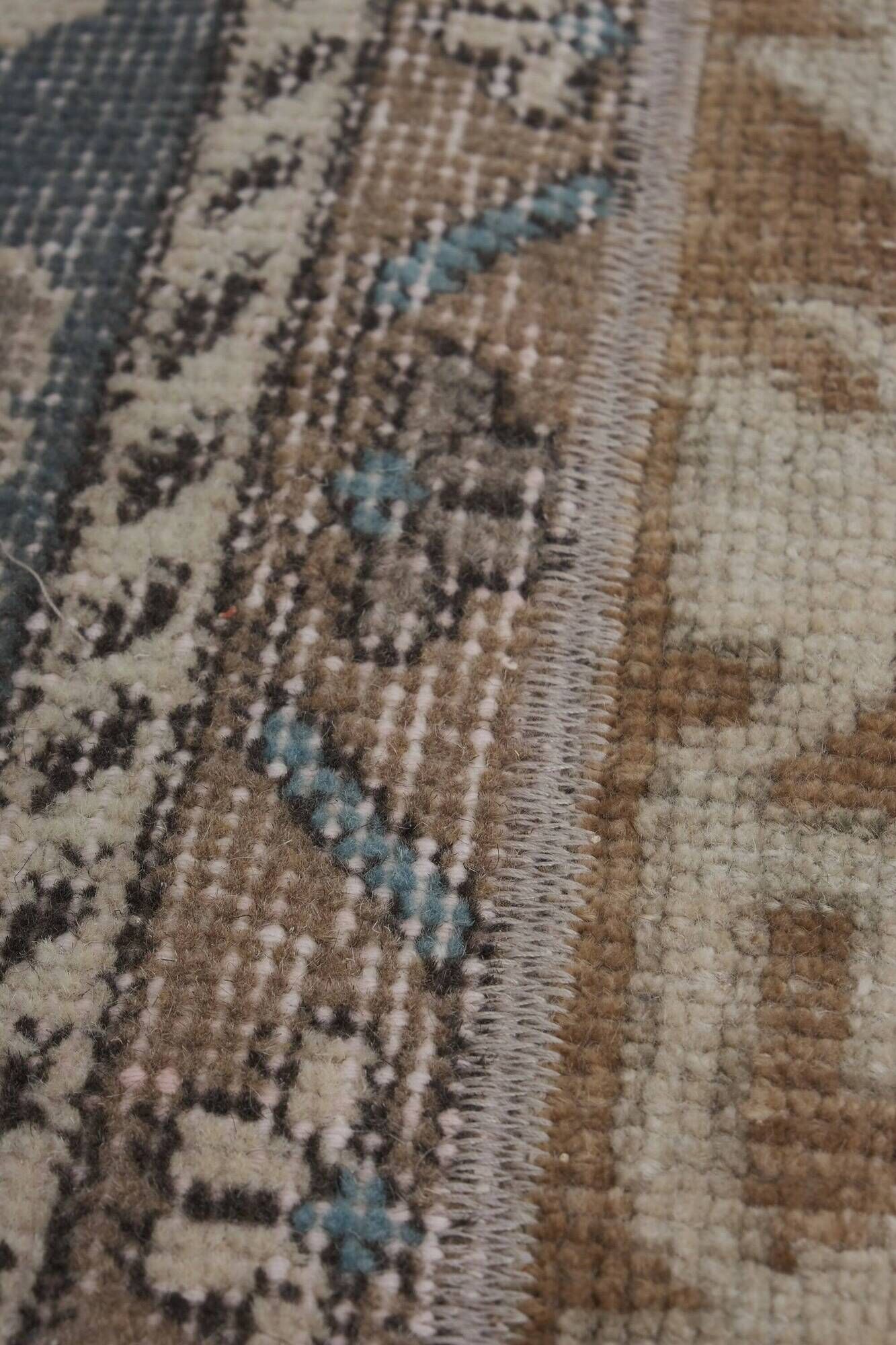 Vintage Turkish hallway rug 73x992 cm