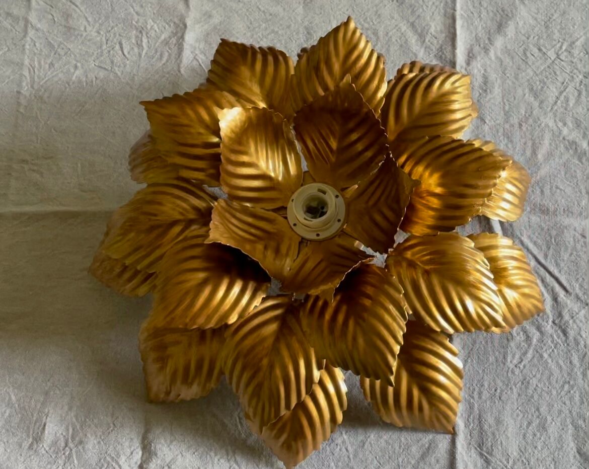 Ceiling lamp or golden flower sconce