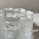 Frosted glass candle holder stylised in the shape of a flower, 1970s design.
