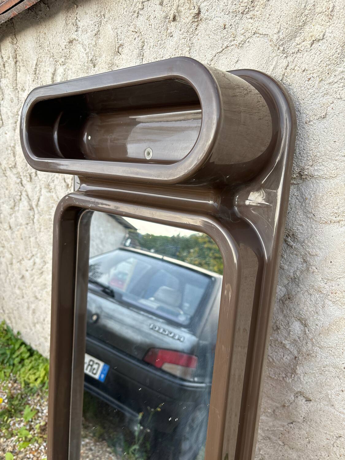 Vintage thermoformed plastic mirror
