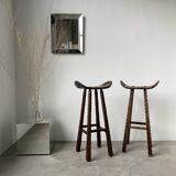 Pair of brutalist high stools