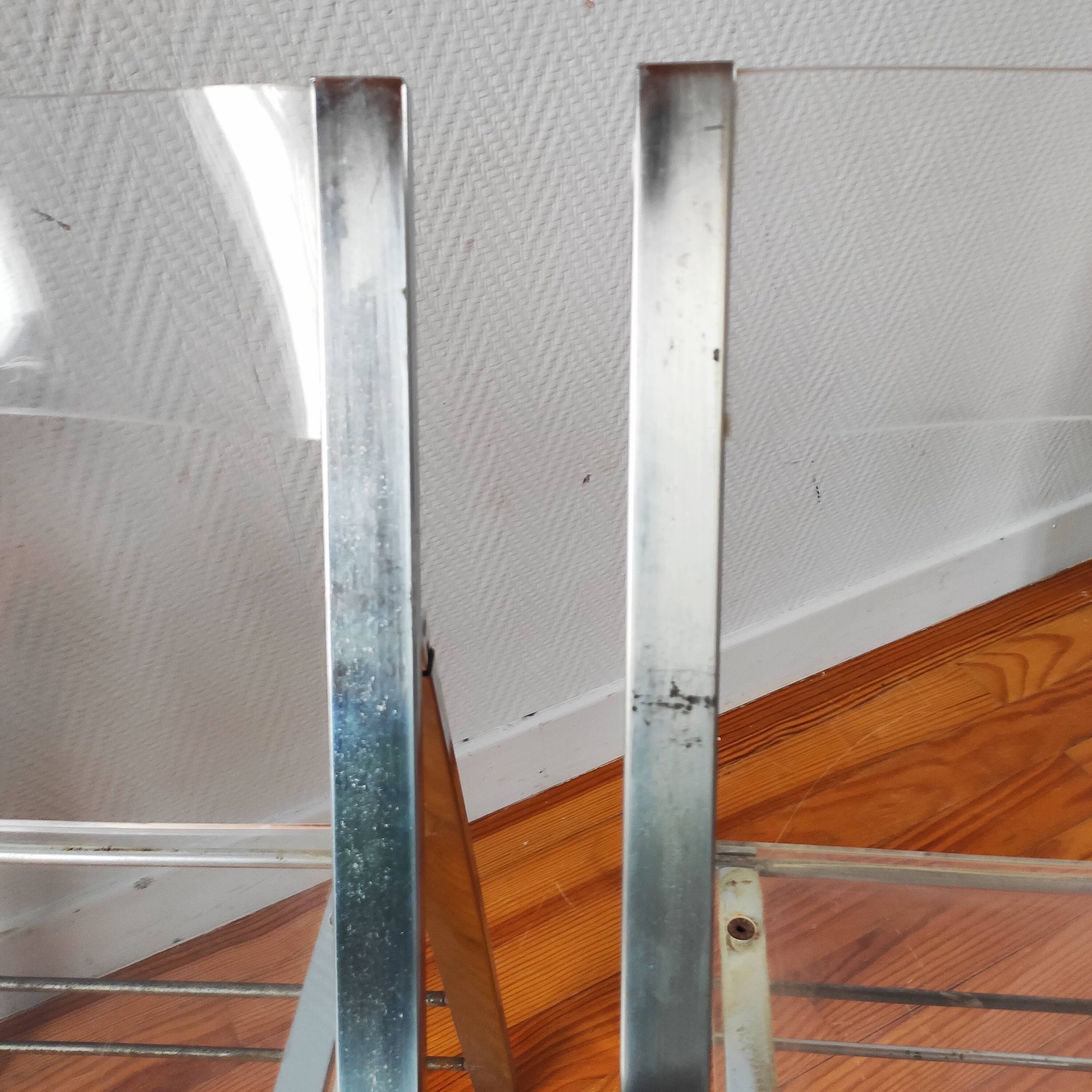 Pair of vintage 1970s plexiglass folding chairs