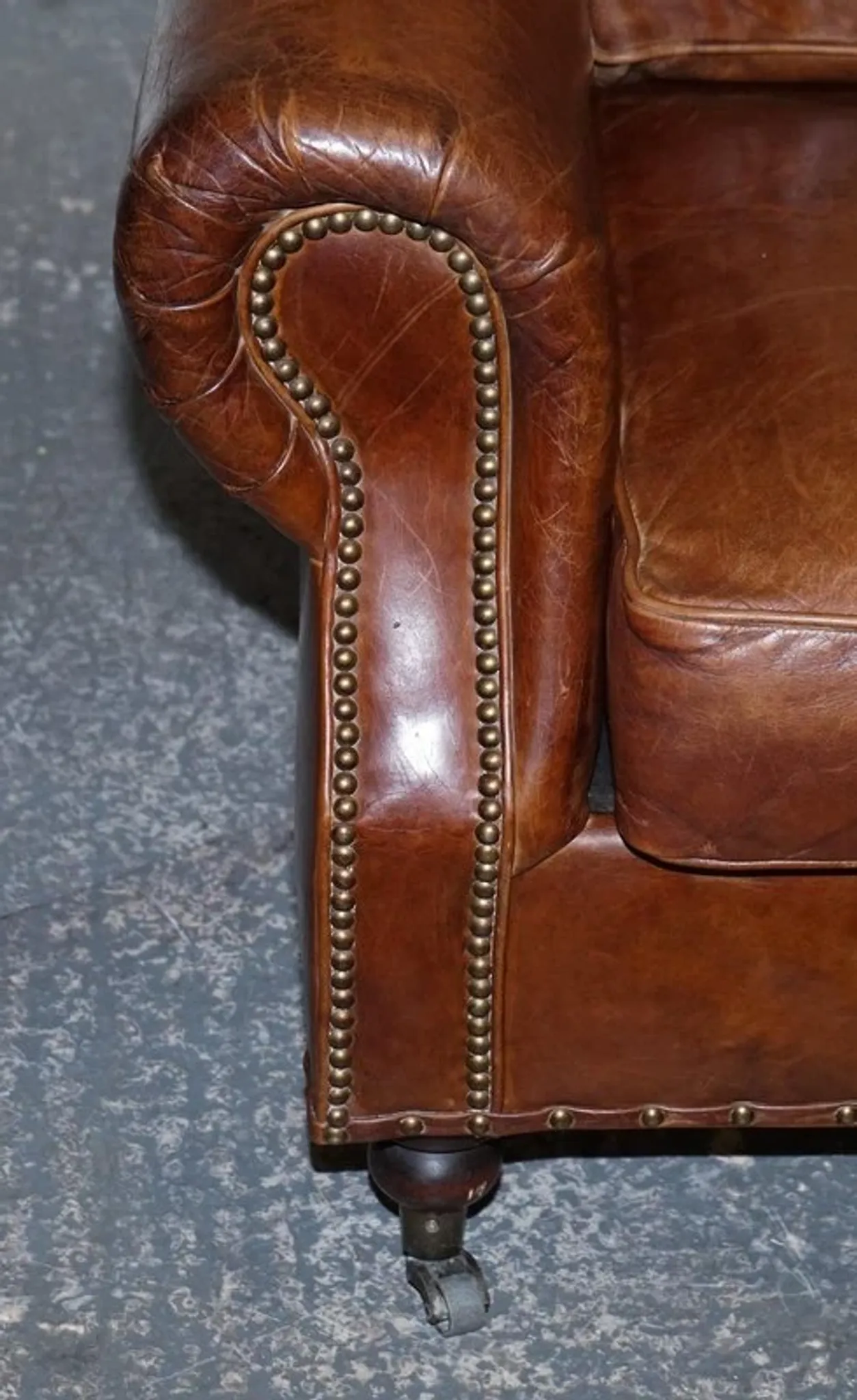 Brown Leather Two-Seater Sofa Balural in the Style of Halo and Timothy Oulton