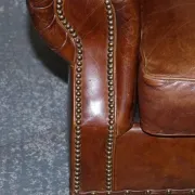 Brown Leather Two-Seater Sofa Balural in the Style of Halo and Timothy Oulton