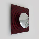 Paul Neuhaus wall lamp in red glass and chrome reflector