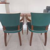 paire de chaises, fauteuils bridges vert foncé