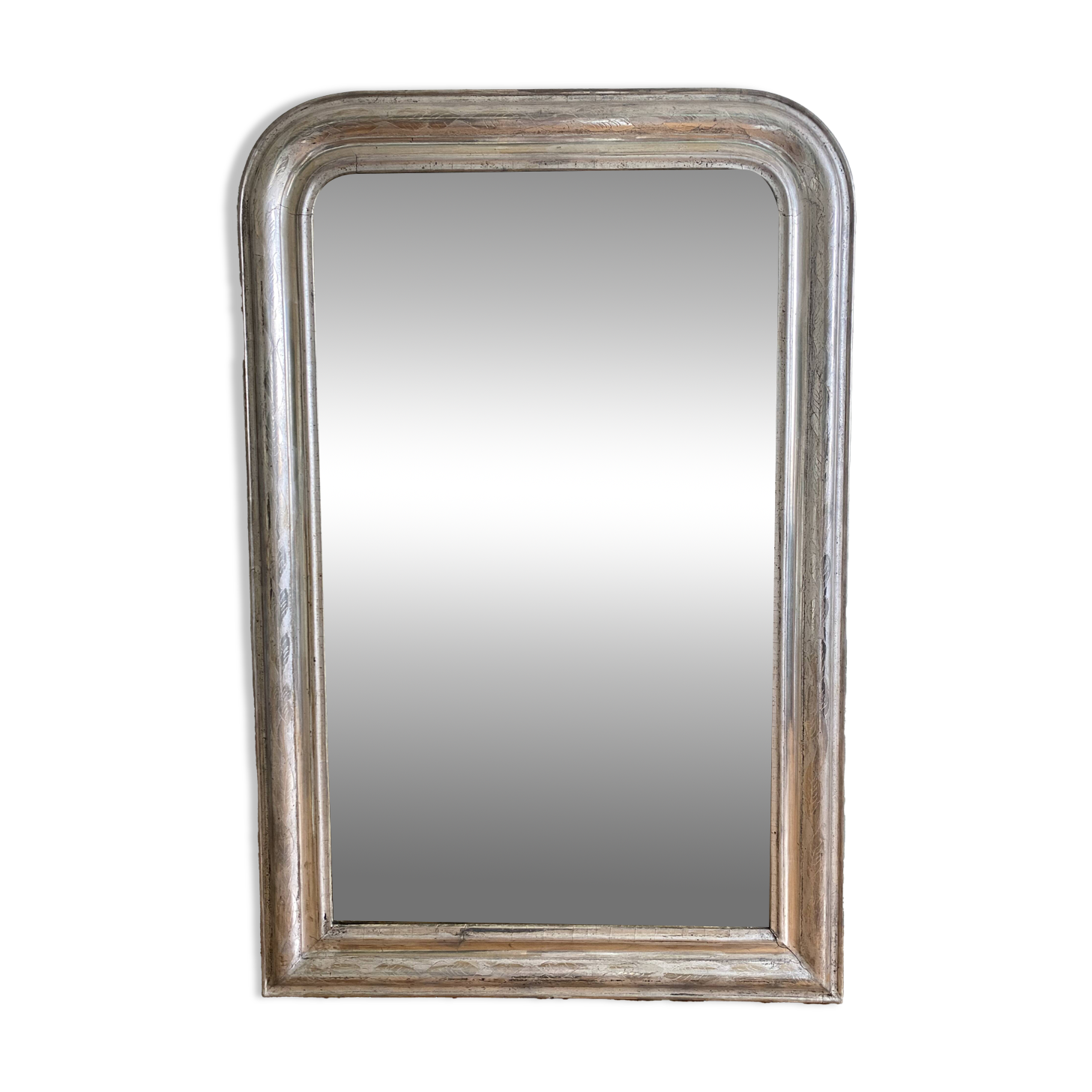 Louis-Philippe mirror gilded with silver leaf