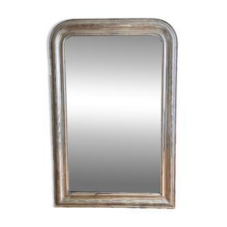 Louis-Philippe mirror gilded with silver leaf