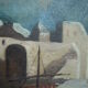 Huile sur toile scène lacustre signée - 47 x 34