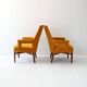 Paire de fauteuils scandinaves jaunes vintage des années 1950