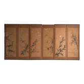 Antique Japanese six-panel screen with box – Japan, circa 1900