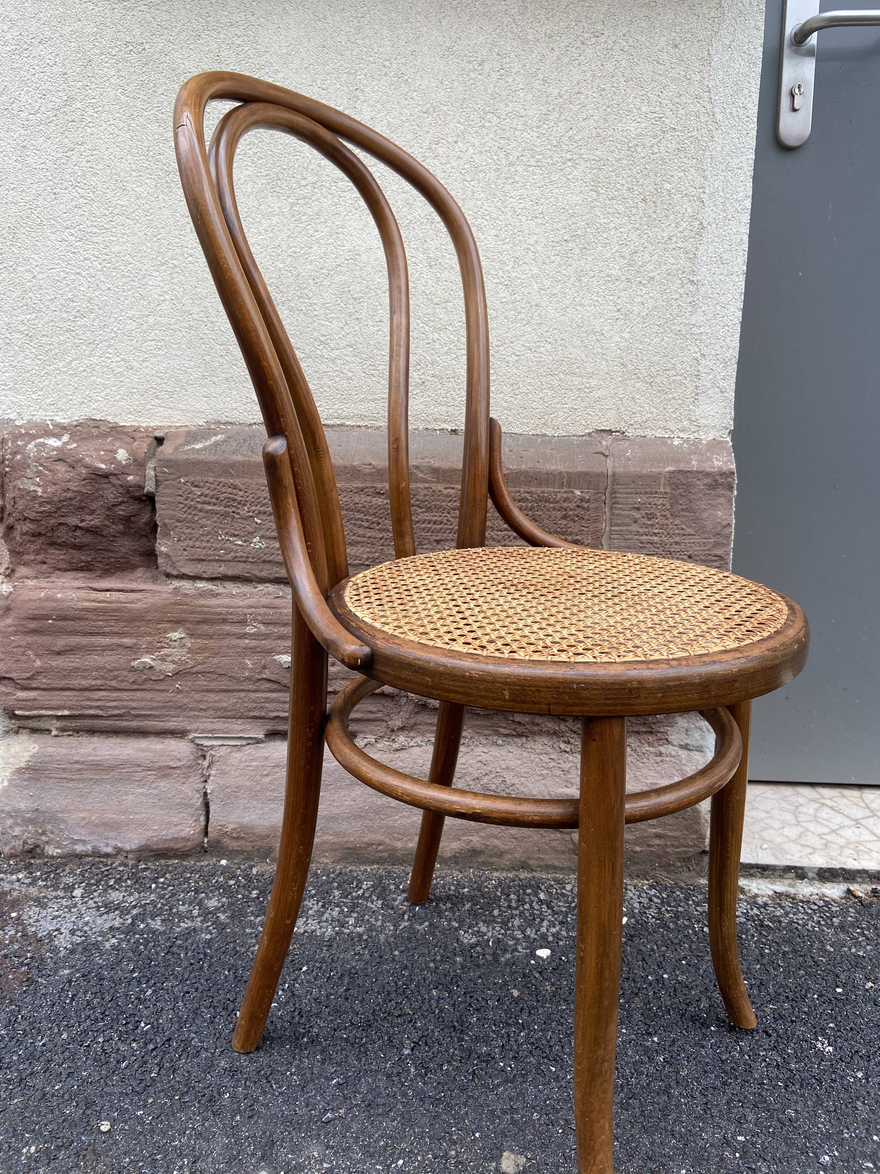 Vintage curved wooden bistro chair