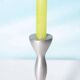 Set of space age candlesticks from the 70s/80s, organic aluminium.