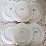 6 flat iron earth plates Sarreguemines U&C Luchon model