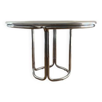 Stainless steel plexiglass table - Design attributed to Guzzini - 1968