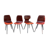 4 vintage Pagholz chairs tapered feet