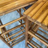 Pair of vintage bamboo high bar stools