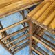 Pair of vintage bamboo high bar stools