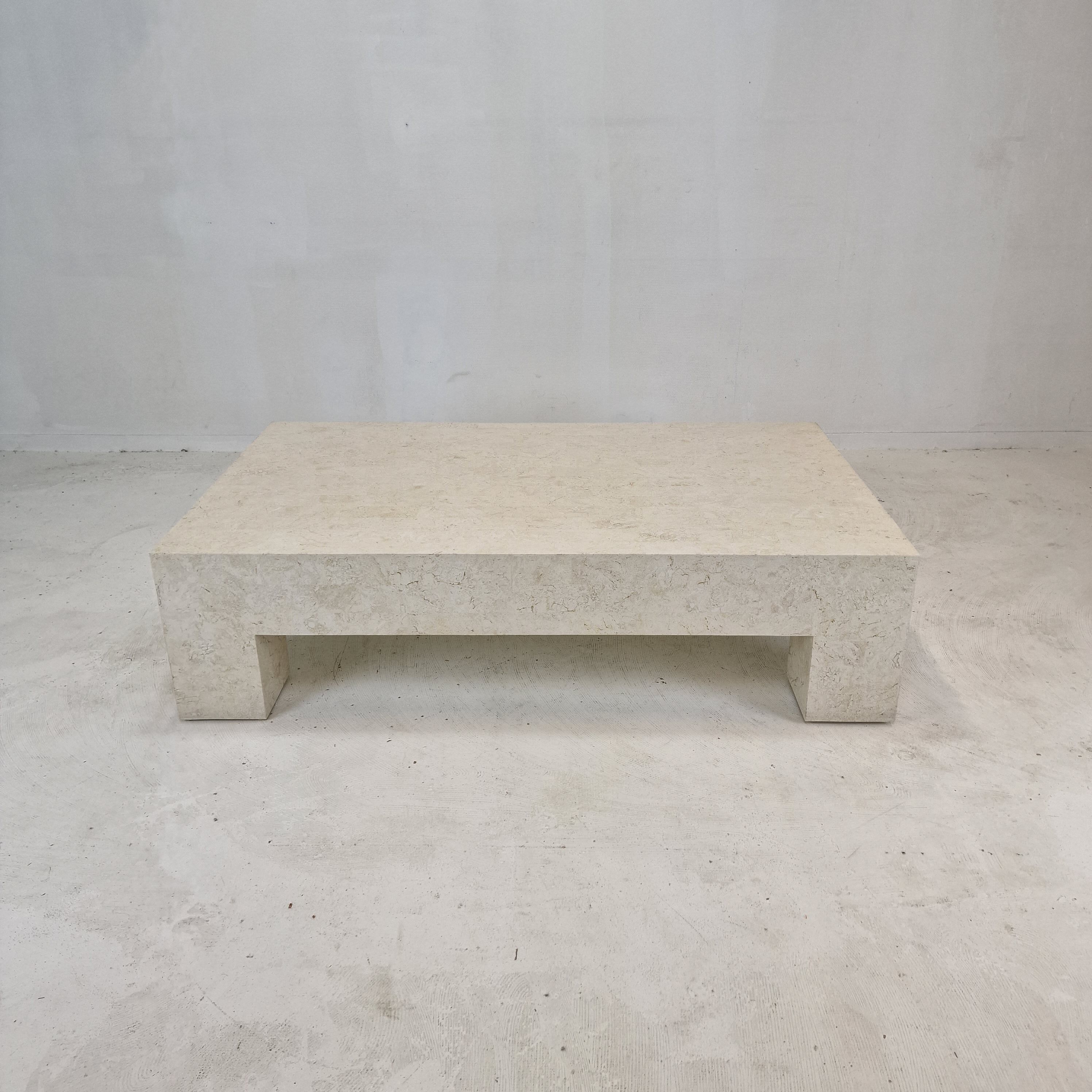 Fossil stone coffee table, 1980s