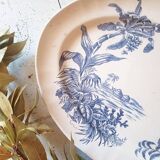 Ceramic dish pattern blue palm trees