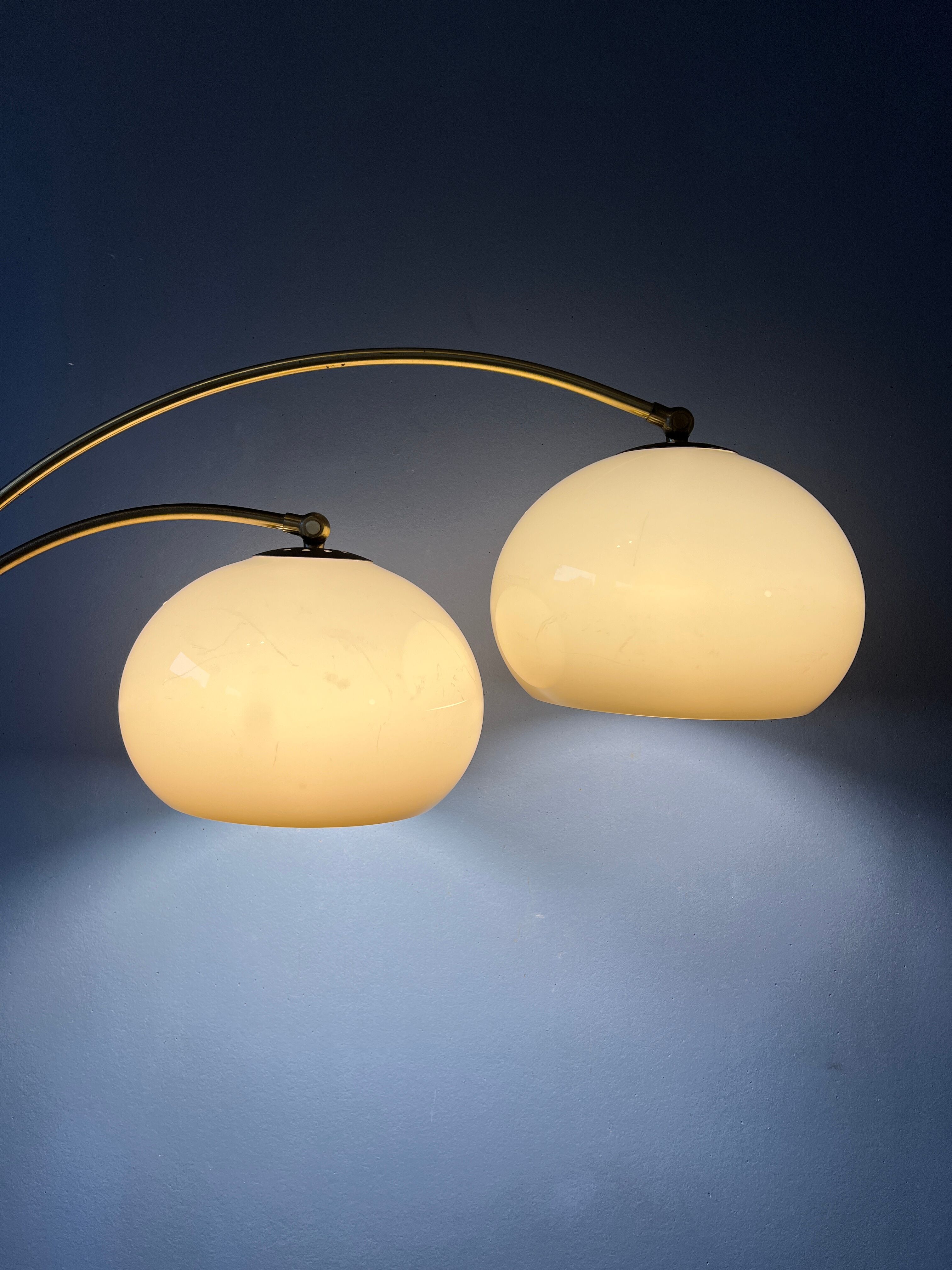 Vintage Dijkstra double arc mushroom floor lamp