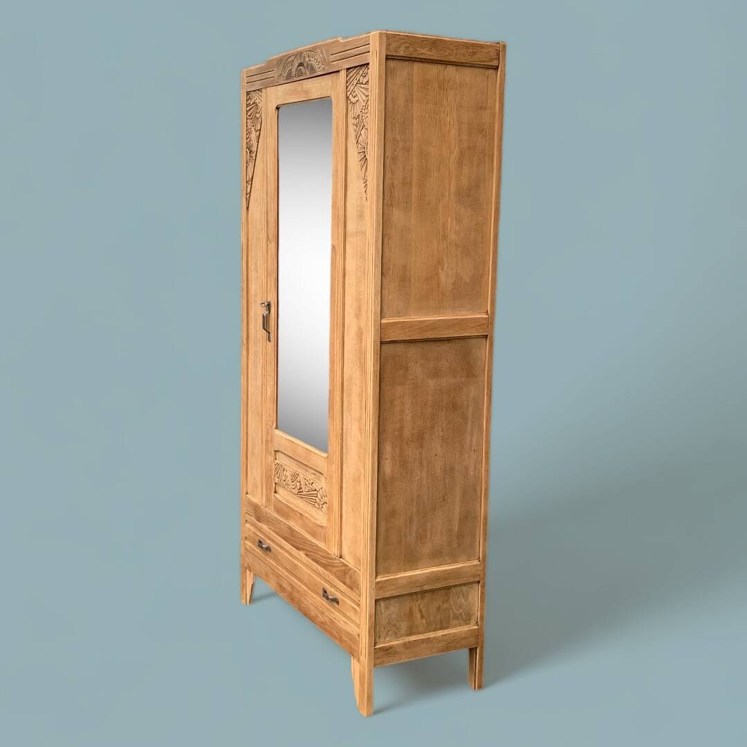 Parisian art deco cabinet in raw wood 1930
