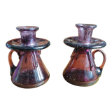 Pair of candlesticks Verrerie de Biot